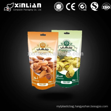 Factory price stand up pouch with zipper plastic packaging for food